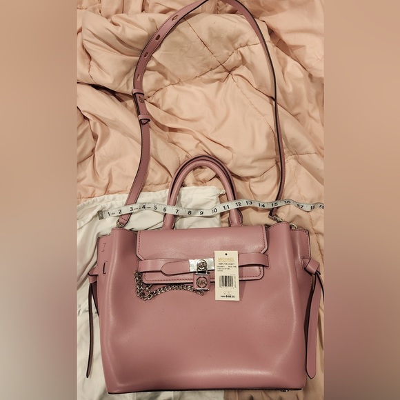 NWT🌞MICHAEL KORS HAMILTON LEGACY ROYAL PINK LEATHER BELTED LARGE SATCHEL BAG🌺 - Picture 6 of 6